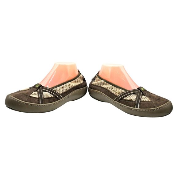 Terrasoles Echo Shoes Womans Size 9 Crossband Slip On Loafer Browns - Picture 5 of 9